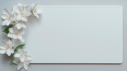 Fresh Blossoms on a Clean Surface Offering Ideal Space for Text or Design Elements in a Realistic Composition