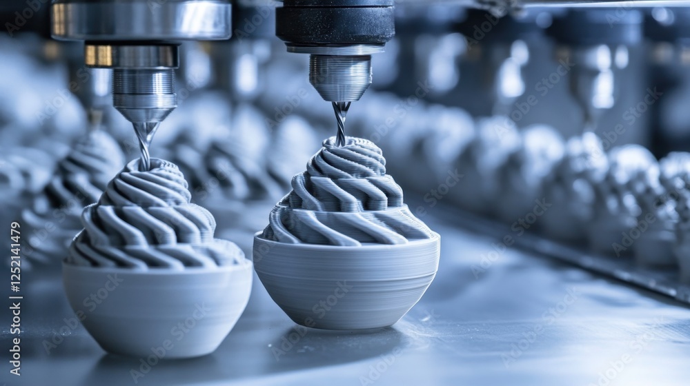 Poster a workflow of additive manufacturing from design to final printed product.