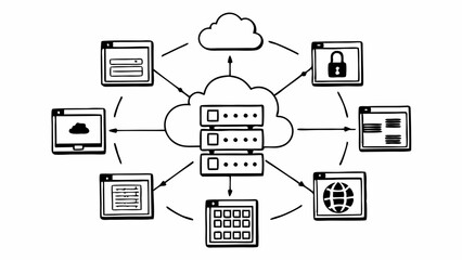 Simple Diagram Illustrating Cloud Computing Connectivity