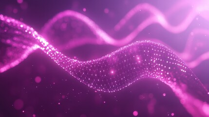 Ethereal purple wave, A mesmerizing abstract design with shimmering particles and smooth digital curves