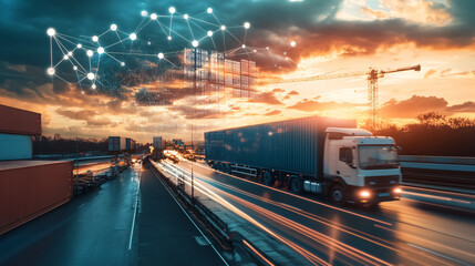 High-tech cloud systems modernizing logistics and supply chain workflows.