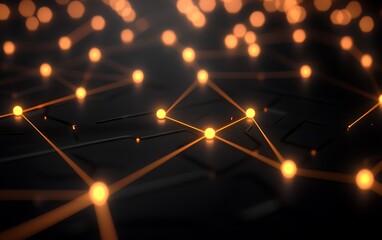 Minimalist glowing bars and nodes highlighting business connections