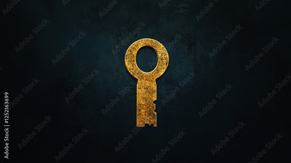 Poster golden key against a dark textured backdrop appears centered