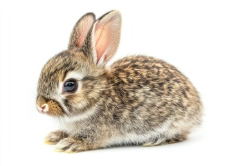 Obraz premium Adorable baby rabbit, studio shot, white background, Easter