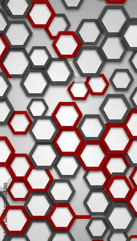 Poster background modern grey red illustration xagons grey black dark background red hexagon pattern abstra