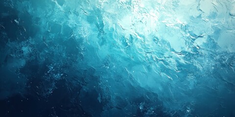 Obraz premium Sun shines through the surface of a deep blue ocean