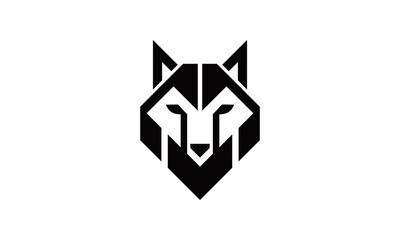 Naklejka premium Wolf Head Art Logo Vector