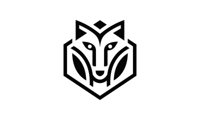 Wolf Head Art Logo Vector