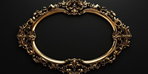 Decorative golden frame with ornate detailing on a dark background