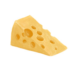 Piece of cheese isolated on white background