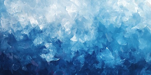 Obraz premium Blue and white abstract painting with a textured crystalline appearance