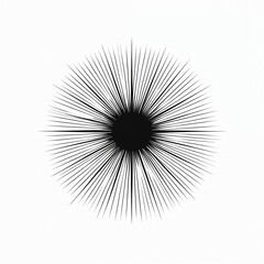 Obraz premium Star burst with retro line rays. Black sunbeam shine. Graphic element, sun illustration design. Vintage circle frame abstract drawing. Round old hipster style.