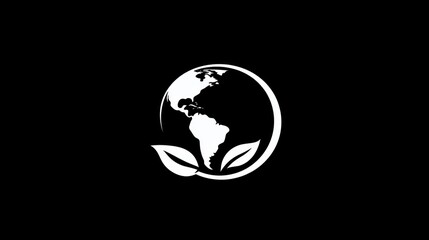 Obraz premium Earth logo with leaves, environmental concept, possible use as icon