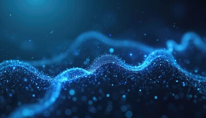 Striking blue tones digitally represent secure blockchain network. Online cyber datum transfer protection, integrity tech. Encryption code, numerical ledger, transaction safety. Modern business,