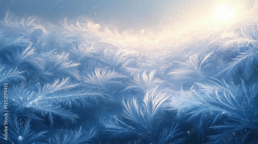 Poster abstract rendering showcases intricate frosted patterns with ethereal illumination