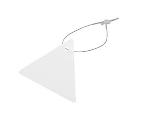 blank triangle price tag label mockup