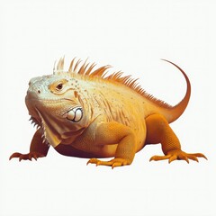 Obraz premium Vibrant Orange Lizard on White Background in Nature Photography