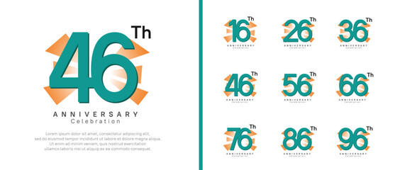 anniversary logo set. vector design green color can be use for celebration moment