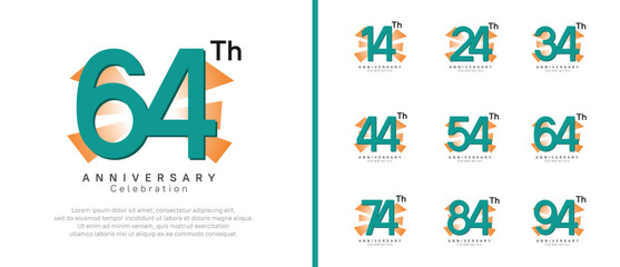 anniversary logo set. vector design green color can be use for celebration moment