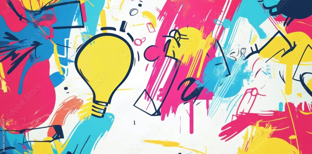 Aufkleber abstract artistic rendering displaying creativity and imagination with bright colors