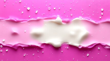 Obraz premium Pink and white cream swirls with droplets