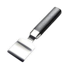 Modern Stainless Steel Dough Cutter with Black Handle Isolated on Transparent Background