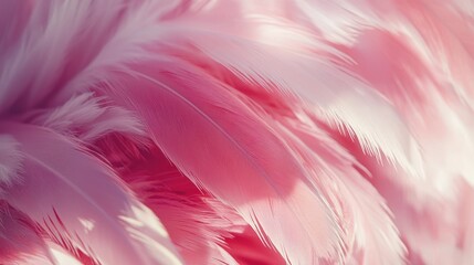 Obraz premium A detailed shot of flamingo feathers blowing in a breeze, showcasing shades of pink and white. 