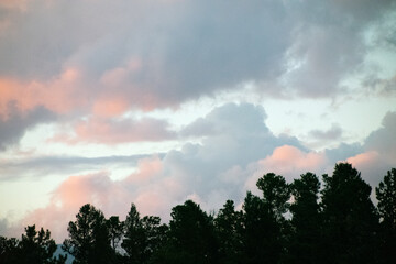 Glowing Clouds at Sunset Over Rocky Mountains