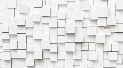 Abstract Geometric Pattern Of White Cubes
