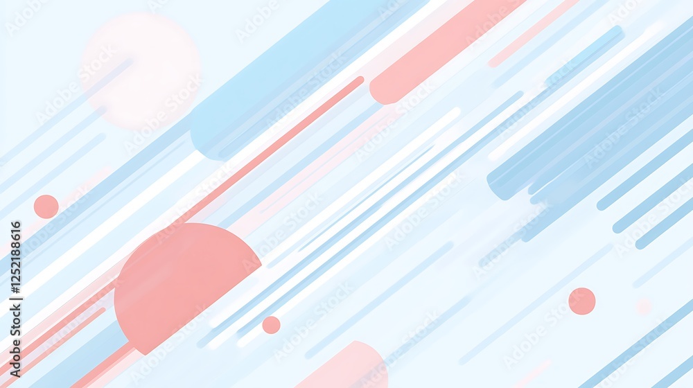 Poster abstract pastel background with diagonal lines and circles