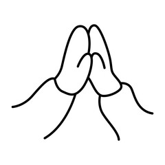 namaste hand doodle transparent background