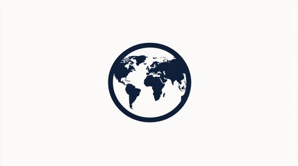 Simple world map graphic, clean design, global icon, presentation use