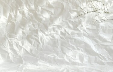 Fototapeta premium Crumpled White Paper Abstract Background Texture for Packing and Wrapping