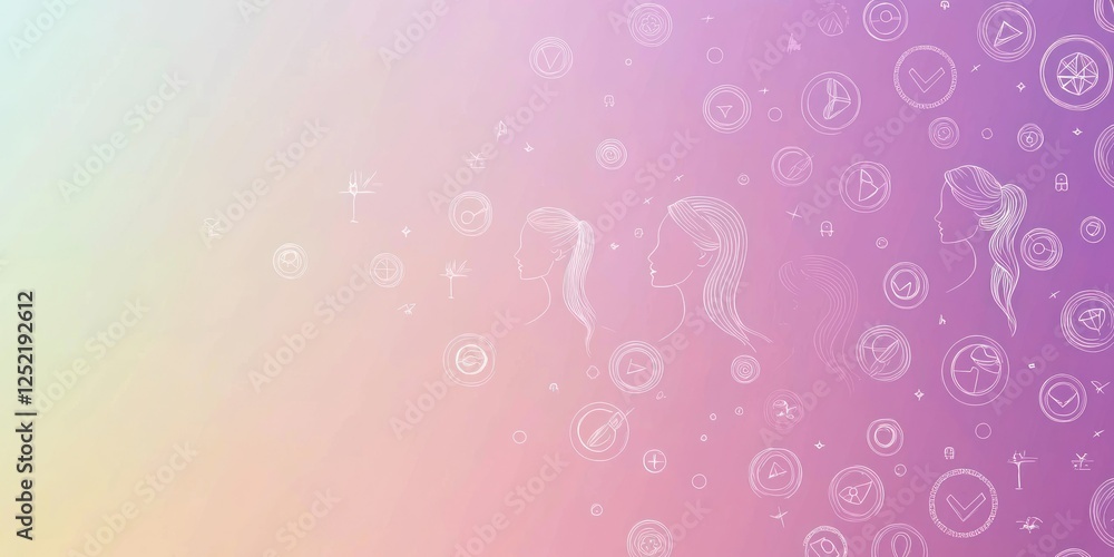 Poster a minimalist international womens day background with subtle icons representing equality and empower