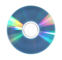 One shiny compact disc isolated on white