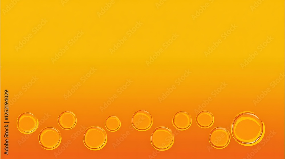 Poster abstract orange background with circular elements