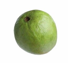 One fresh guava fruit isolated on white