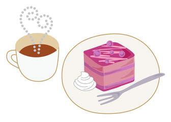 ケーキとコーヒーのセット1