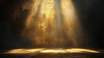 dramatic spotlight effect with black and gold tones grainy texture abstract illuminated background