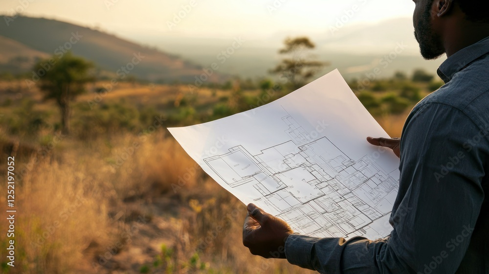 Poster a property developer showcasing plans for a project in south africaâ€™s landscape.
