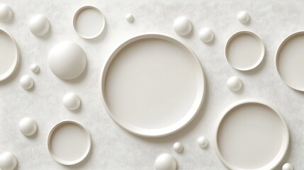 White Circles Spheres Abstract Background Design