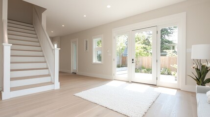 Modern Home Foyer with Open Patio Doors