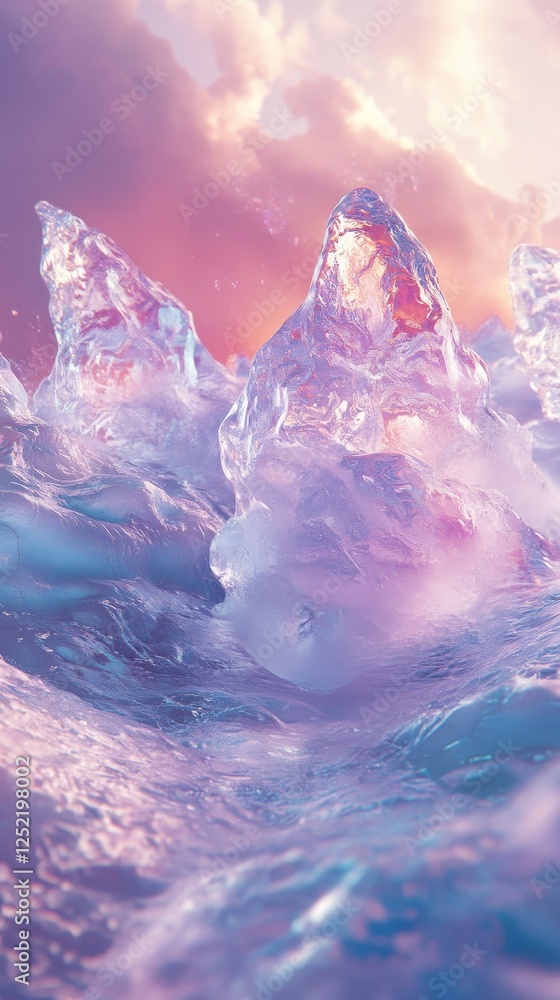 Aufkleber ice formations with a dreamy and surreal atmosphere dominate view