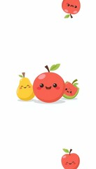 simple collection 3d fruits cute cartoon illustration background happy fruit happy food cartoon cute illustration set face three-dimensional collection healthy smile fresh organic orange funny