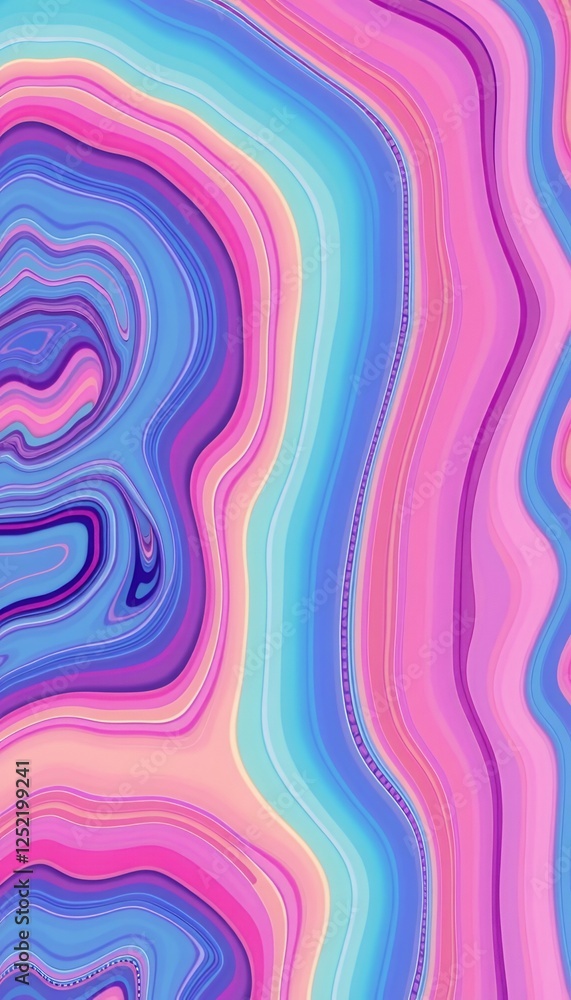 Aufkleber exploring multicolored patterns delicate dreamlike waves abstraction light illustration pattern desi