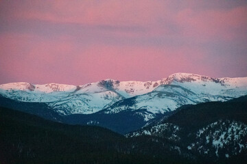 Last light over the Colorado Rocky Mountains