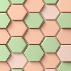 Hexagonal Pattern with Soft Colors in Geometric Design Background