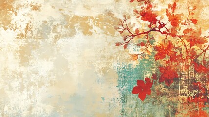 Abstract Floral Design on Textured Background