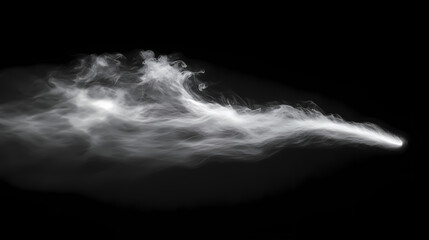 A fast-moving cloud of smoke or fog being pushed by a strong wind, swirling quickly across the sky, showing the invisible force of wind speed. Invisible Beings. Illustration