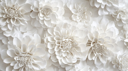 真っ白な花の背景画像、画面全体が白く洗礼されたデザイン、クリスマス・ホワイトデー・バレンタイン用に